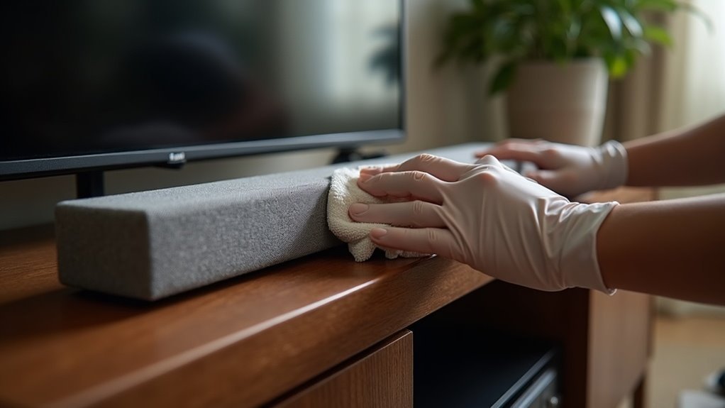 dusting fabric soundbars safely