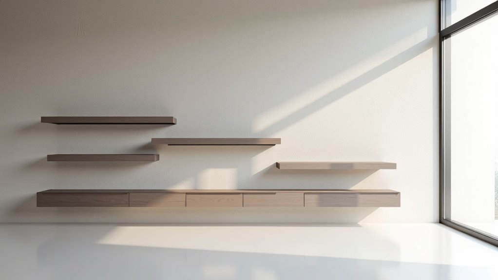 sleek floating media consoles