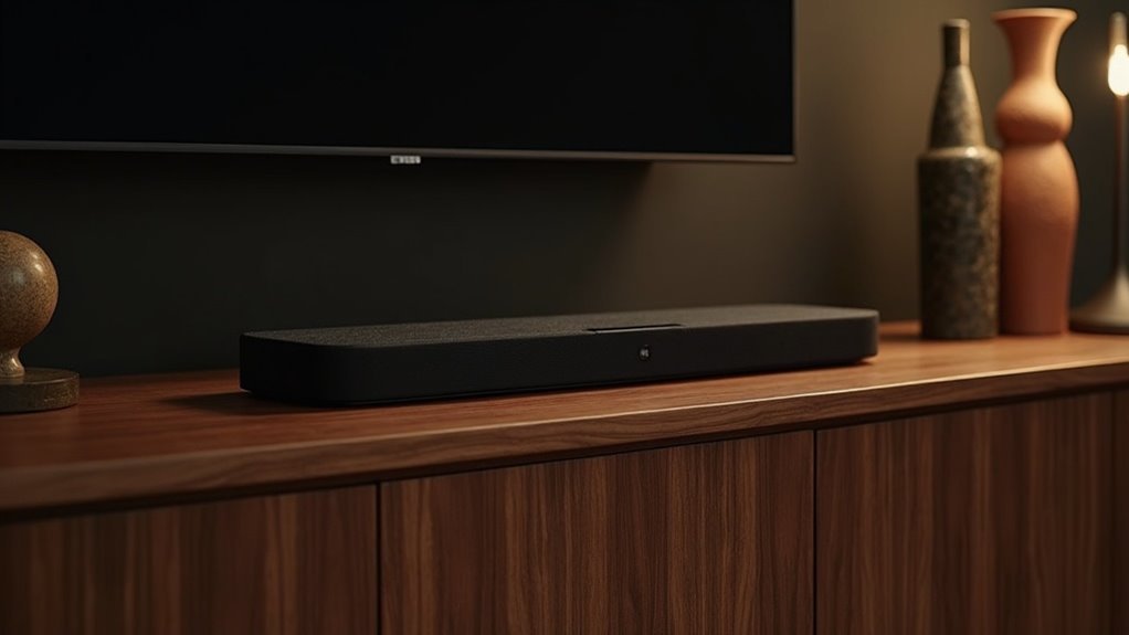 soundbar concealed in cabinet
